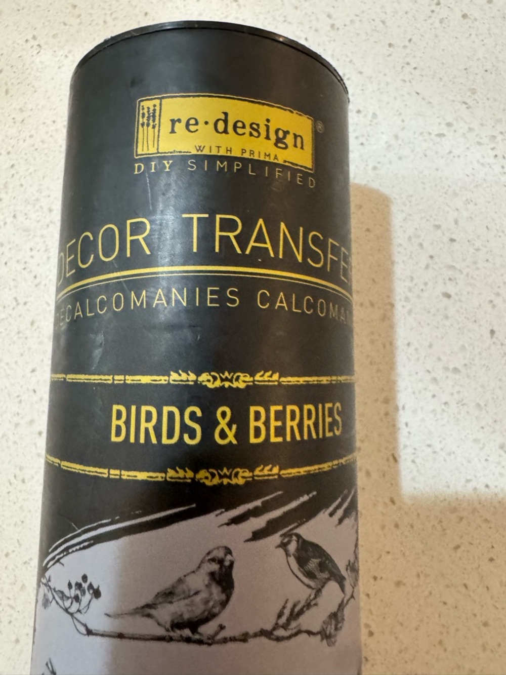 NEW RE•DESIGN WITH PRIMA DECOR TRANSFERS "Birds & Berries" 24" x 35”